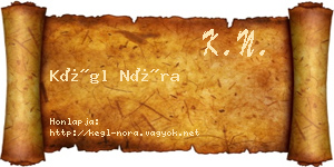 Kégl Nóra névjegykártya