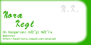 nora kegl business card
